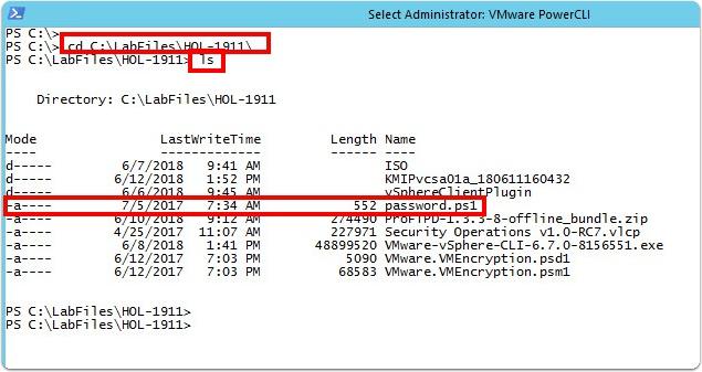 password.ps1 스크립트위치확인 1. 다음명령을입력하여 HOL-1911 디렉토리로변경합니다. cd C:\LabFiles\HOL-1911\ 2. 다음명령을입력하여 HOL-1911 디렉토리의모든파일을표시합니다. ls 3. password.ps1 이라는이름의스크립트가표시됩니다.