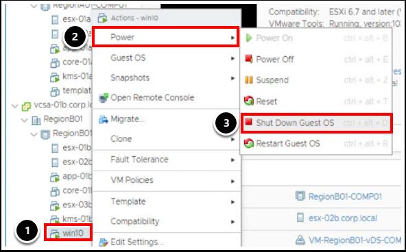 가상머신의보안부팅 이레슨에서는 PowerShell 명령을사용하여가상머신에보안부팅이설정되었는지확인하는단계를수행합니다. win10 - 게스트 OS 종료 1. win10 가상머신을마우스오른쪽버튼으로클릭합니다. 2.