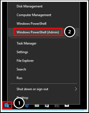 win10 - PowerShell(Admin) 실행 가상머신에로그인이완료되면다음과같이 PowerShell 명령줄툴을시작합니다. 1.