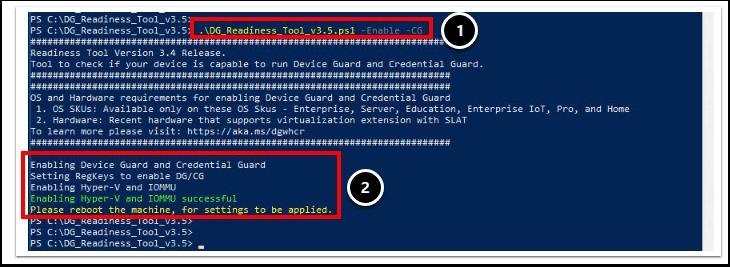 ./DG_Readiness_Tool_v3.5.ps1 -Enable -DG 2.