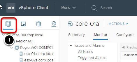 vrealize Log Insight 는모든기기의로그를사용할수있으므로가상및물리적디바이스의로그도포함할수있습니다. vsphere Web Client 탭으로전환 이제 Google Chrome 브라우저의 vsphere Web Client 탭으로다시전환합니다. 1.