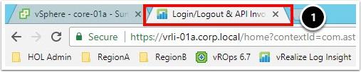 vrealize Log Insight 로돌아가기 1. vrealize Log Insight 로돌아가기위해해당 Google Chrome 탭을클릭합니다.