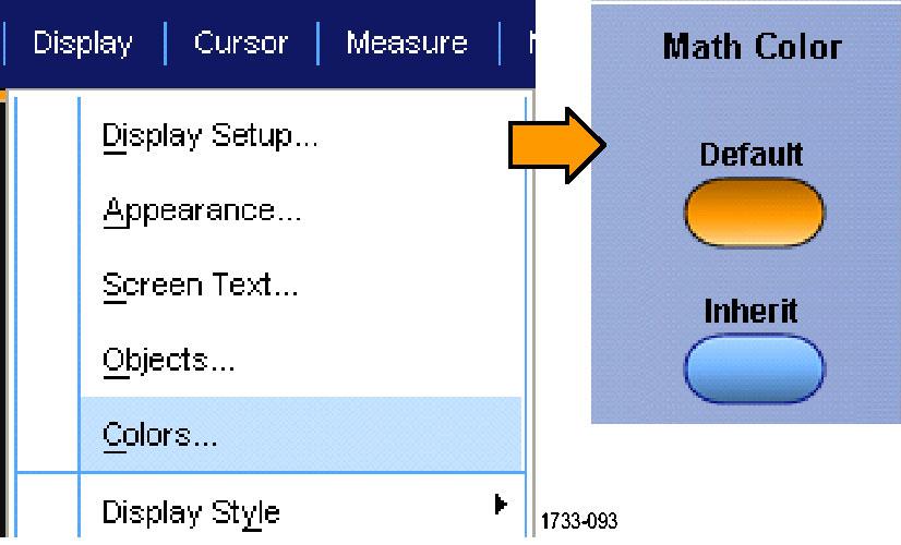 파형표시 기준색설정 디스플레이 (Display) > 색...(Colors...) 을선택하고다음중하나를선택합니다. 기준파형에대해기본시스템색을사용하려면기본값 (Default) 을선택합니다. 기존파형에대해원래파형과같은색을사용하려면상속 (Inherit) 을선택합니다. Math 색설정 디스플레이 (Display) > 색...(Colors...) 을선택하고다음중하나를선택합니다. Math 파형에대해기본시스템색을사용하려면기본값 (Default) 을선택합니다.