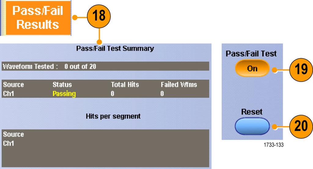 통과 / 실패결과 (Pass/Fail Results) 탭을클릭하여테스트결과를봅니다. 19.