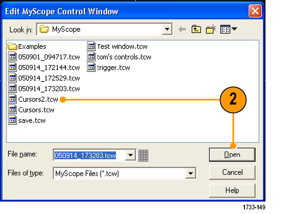 MyScope 제어창사용 이전에정의한 MyScope 제어창을열려면다음을수행합니다. 1. MyScope > 제어창열기.