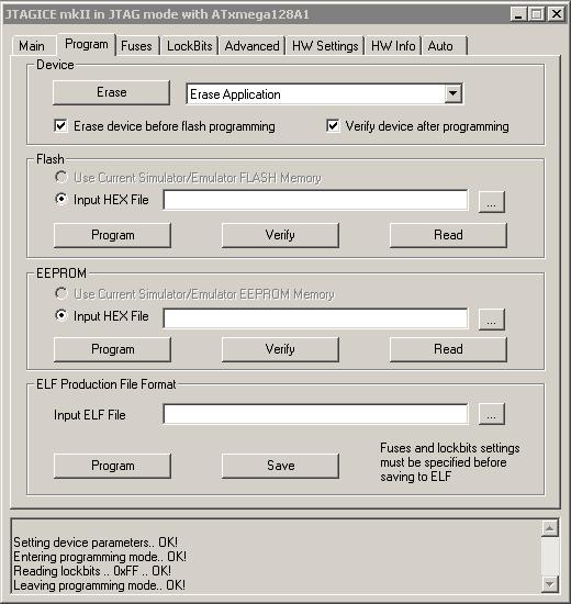 AVR에프로그램다운로드방법 AVR Studio는자체적으로다운로더를지원한다. AVR과케이블을연결한뒤 Tool -> Program AVR -> Connect.