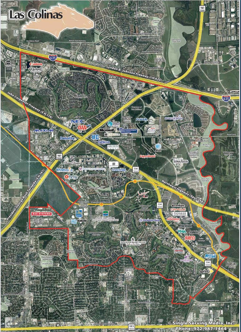 3. 녹색공항 실천사례 [공항복합도시(Airport City) 개발사례] 미국 댈러스 포트워스(Fort Worth) 공항은 직주근접형 개발로 교통수요를 억제하는 녹색공항도시로 개발 ` 공항 기능을 극대화하기 위해 운송 물류, 주거, [ 그림 3 ] Las Colinas지역 개발 레저, 생산, R&D 기능이 복합된 직주근접형 공항 복합도시를 장기간에 걸쳐