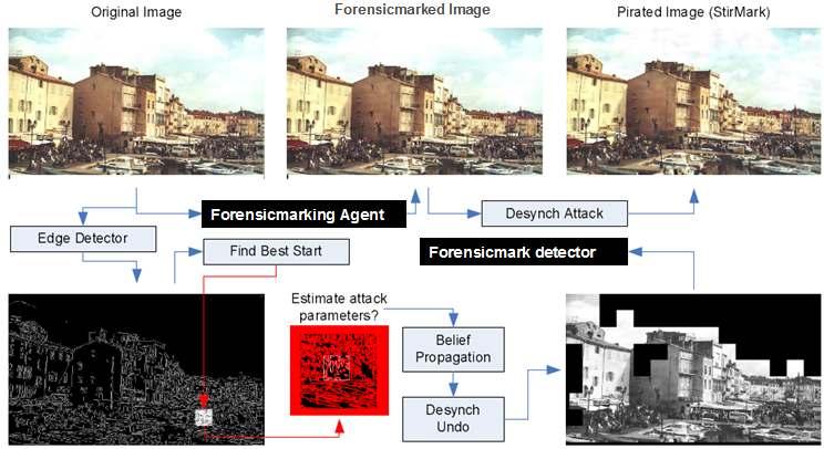 그림 7 StirMark의 desynchronization attacks 복원과정 ( 비디오클립) 2.3.