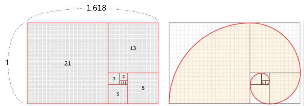 그림 황금비 피보나치수열은이러한황금비만들어내는수열로건축 미술뿐만아니라자연계에서도쉽게찾아볼수있다 피보나치수열은 인수열이며보통 으로나타낸다 피보나치수열의인접한두수의비를분수의형태로하여수열을만들면 또는