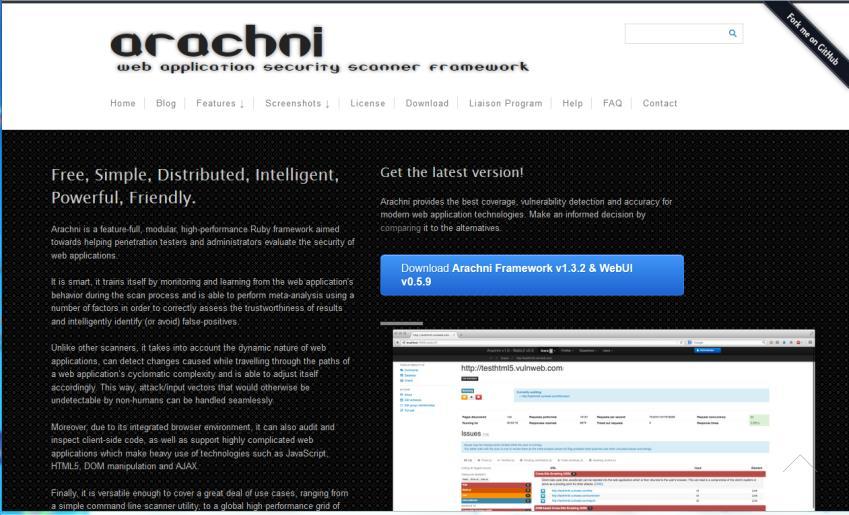 ARACHNI, WEB SCANNER http://www.arachni-scanner.