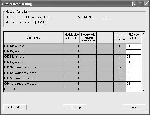 5 유틸리티패키지 (GX Configurator-DA) (6) GX Configurator-AD 로설정할수있는파라미터설정개수인텔리전트기능모듈용으로 CPU 모듈및 MELSECNET/H 네트워크시스템에장착된리모트 I/O 국은 GX Configurator 에서설정할수있는파라미터설정개수에제한이있습니다.