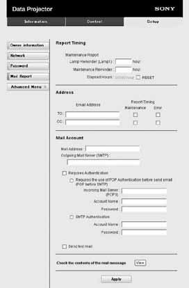 Outgoing Mail Server (SMTP): 보내는메일서버의주소를입력합니다 (SMTP). Required Authentication: 보내는이메일의인증이필요한경우이확인란을체크합니다.