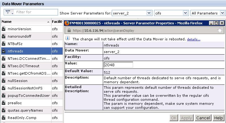 5 장 : VSPEX 구성지침 NFS 요청을처리하기위한전용스레드의기본개수는 VNX의 Data Mover당 384개입니다.