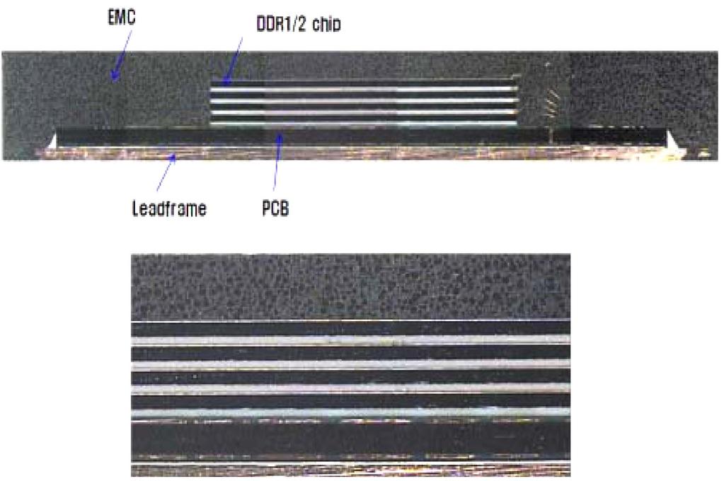 30 임재성 김진호 김현주 정진욱 이혁 박미영 채장수 Fig. 12. Electrical evaluation using Kalos2 and test board. 서는 80 µm 정도로양호한상태로확인되었다. Fig. 10. Cross section view using a SEM. 수있는데, C-SAM 설비를사용한다. Fig. 9 와같이 X-ray 로관측이되면 wire short 현상및 open 현상을관찰할수있다.