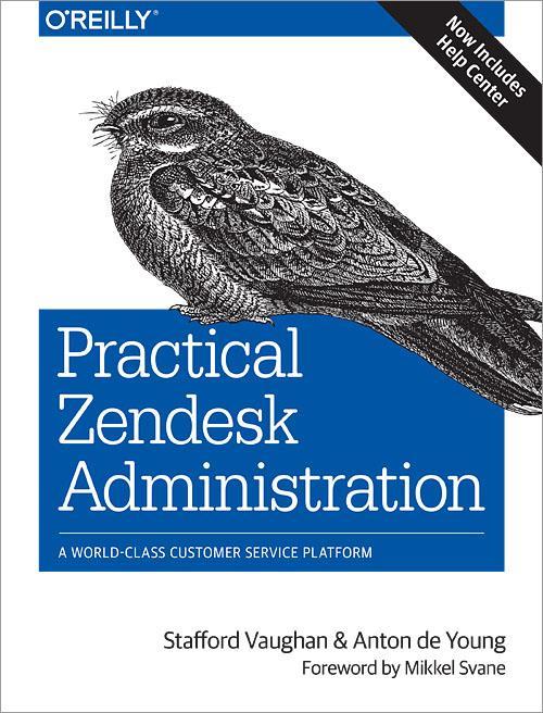 가득찬책자를 O'Reilly Media 사의지인들이발간하였습니다. Stafford Vaughan 과 Anton de Young 의 Practical Zendesk Administration ( 실용적 Zendesk 관리 ) 라고불리며 O'Reilly 책이판매되는서점이라면어디서든구매하실수있습니다. Zendesk 교육 training.zendesk.