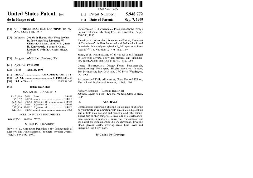 2 소송관련제품정보 ❸ 대표제품 제품리스트 ❸ [ ] 3 원고 JDS Therapeutics, LLC/ Nutrition 21, LLC 의주요소송이력 ( 13 년 1/4 분기 )