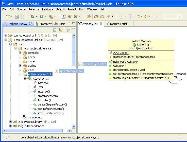 2-4. Object Aid (http://www.objectaid.com/home) Object Aid는 Amateras UML과마찬가지로이클립스의플러그인중하나이다. 하지만기능은아주다르다.