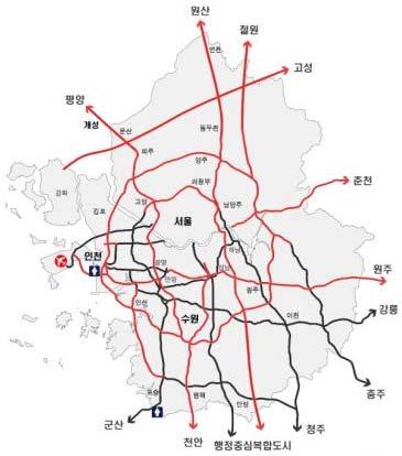 8 제 2 경인고속도로연결 ( 안양 성남 ) 안양만안 성남수정 20.9 < 수도권광역전철망구상 > < 수도권간선도로망구상 > 3. 2020년수도권광역도시계획 (2009.