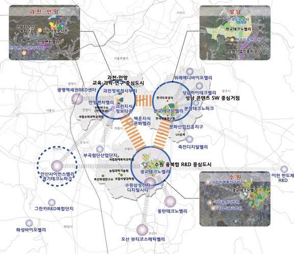 < 수도권 Grand R&D 벨트구상도 > 다.
