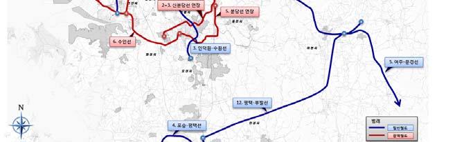 9km 건설하고, 일반철도는고속철도 2개노선,