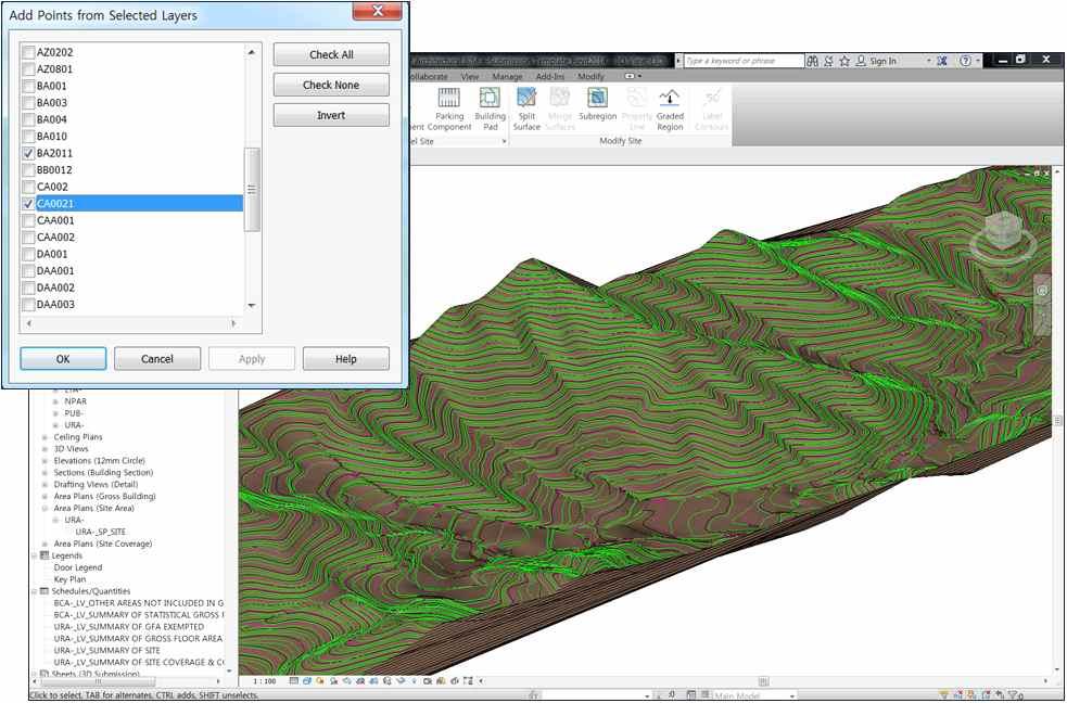 Link CAD 기능을활용하여불러오며, 수치지도파일을 3D