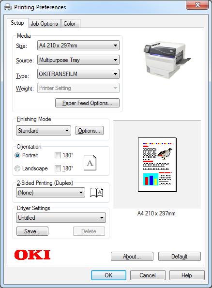 OHP 필름인쇄 11 12 13 [ 중첩순서 (Order of superposition)] 에서 [ 컬러위에흰색인쇄 (Printing white on the color)] 를선택합니다. 반전인쇄를하려면, [ 미러반전 (Mirror Print)] 을활성화하고 [ 확인 (OK)] 을클릭합니다. 인쇄할 [ 인쇄 ] 화면에서 [ 인쇄 ] 를클릭합니다.