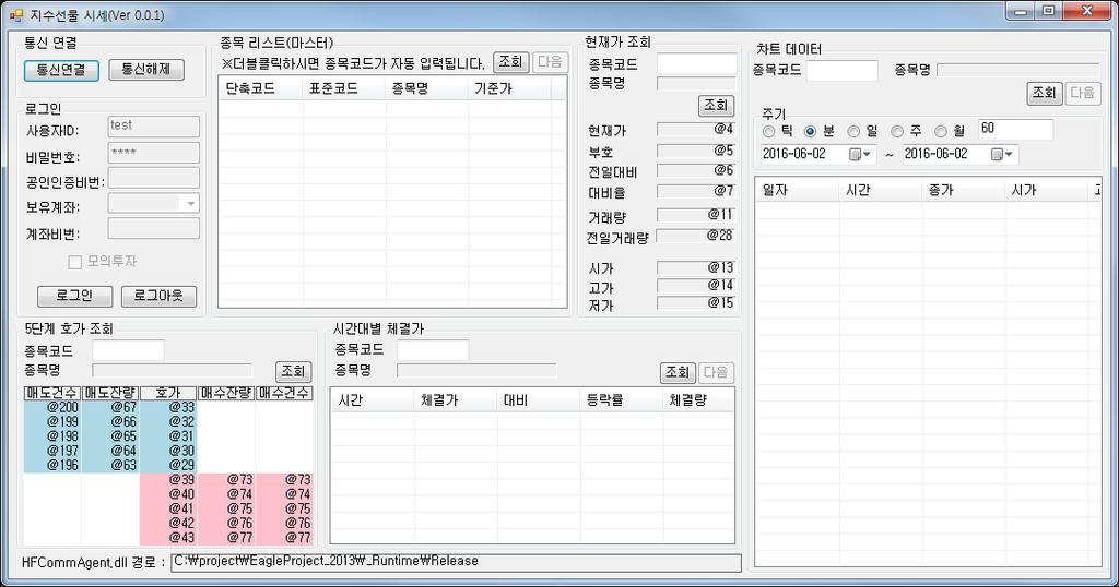 10.2. Visual Studio 2013 C# 예제 10.2.1. 소스파일구성 파일명 설명 클래스명 SiseForm.