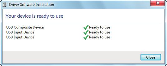 2 [Skip obtaining driver software from Windows Update]. 3 Yes. 4 Close.