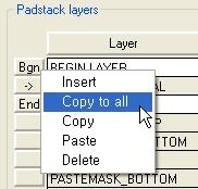 Bgn(Begin: 시작레이어 Top Layer) Default Internal : 내층 END (END Layer : Bottom Layer) Soldermask :