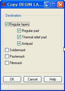 Regular Pad : 일반적으로납이묻을패드 Thermal Relief : Same net에 copper 적용시단열판생성 Anti Pad : Difference Net에