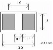 9 mm [ 75 mil ] - Soldermask : 1.5 X 1.7 mm [ 60 X 70 mil ] - Pastemask[metal mask] : 1.3 X 1.