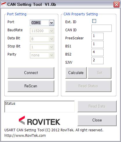 - Connect Port : 프로그램실행시자동으로 USB2Serial 로연결된포트중열려있는 포트를검색하여 Port ComboBox 에추가해준다. 그러므로센서모듈과연 결된포트를선택해주면된다.