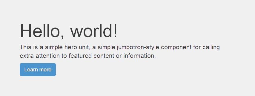 09 글자구성요소 (Typographic components) 기존의.hero-unit 선택자는.Jumbotron 선택자로변경됐습니다. <div class="jumbotron"> <h1>hello, world!</h1> <p>.