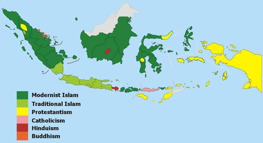 2. 인도네시아인구 < 인도네시아종교지도 >