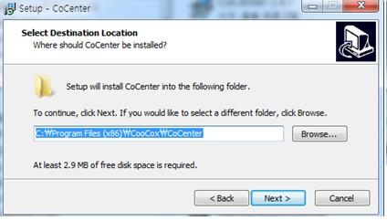 exe 를다운로드를받는다. CoCenter-1.4.7.exe 실행파일을실행한다. Next 를클릭한다. [ 그림 1.