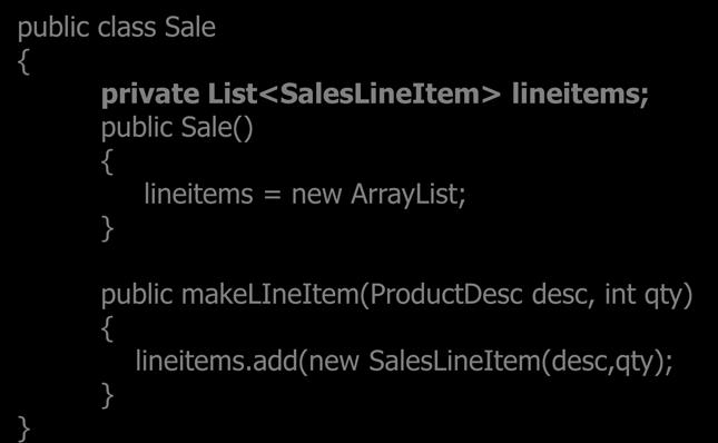 add(new SalesLineItem(desc,qty); lineitems.