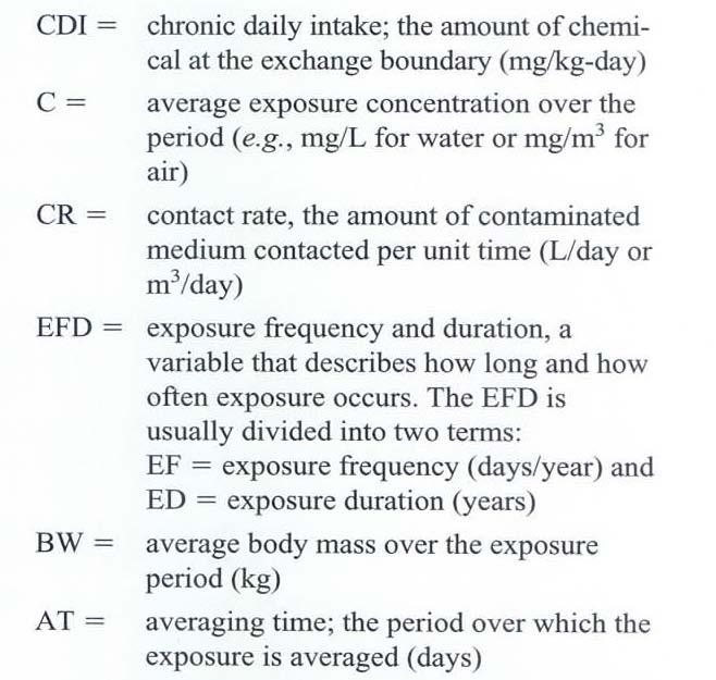 Carcinogenic risk calculation Noncarcinogenic risk calculation Ecological risk assessment (ERA) - much more