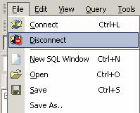 SQL Server Database Development Tools Disconnect Disconnect 는연결되어있는데이터베이스서버와의연결을끊는기능입니다. 1.