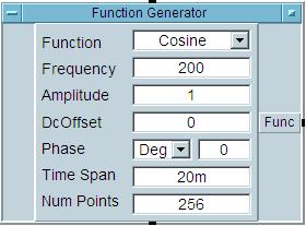 다시메뉴바에서 Device > Virtual Source > Function Generator 를선택하여작업영역에 Function Generator