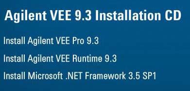 Agilent VEE Pro 설치 1 VEE Pro installation CD 를삽입하고 Agilent VEE Pro 9.3 를선택하십시오. 설치마법사가설치를안내합니다. 2 The InstallShield 마법사가 Agilent IO Libraries Suite 16.