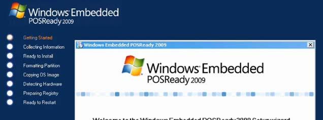 < 그림 4-1> Windows Embedded POS Ready 2009 설치화면의예 4.