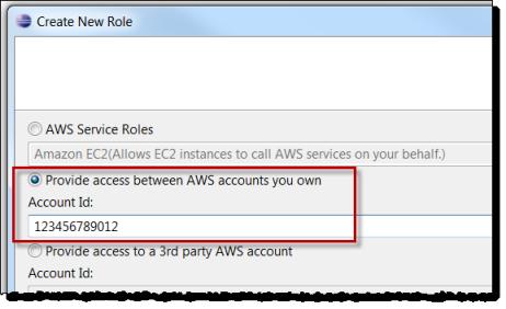 IAM 역할 생성 소유한 다른 AWS 계정에서 정의된 사용자의 액세스를 제공하려면 [Account ID]를 선택하고 다른 계정