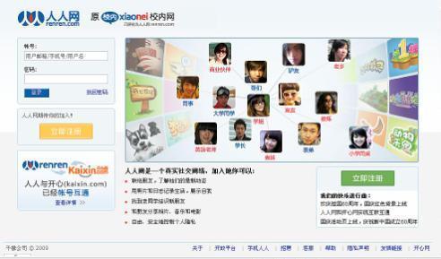 Social Networking 소셜네트워킹이용형태 중국주요 SNS QQ Messenger Kaixin Net 페이싞 Net RENREN ( 구샤오네이 )