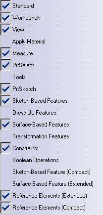 툴바를활성화하려면 View 메뉴를사용 체크된 Tool bar 들이화면에표시되며,
