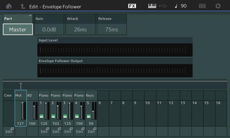 Envelope Follower Control Assign 화면열기단축키가 Envelope Follower 화면에추가되었습니다.