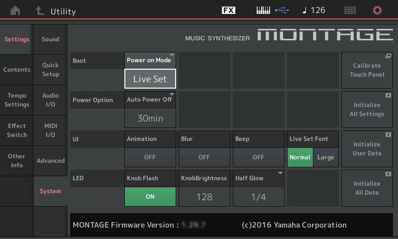 System 이제 Live Set 화면및 Category Search 화면에서폰트크기를부분적으로변경할수있습니다.