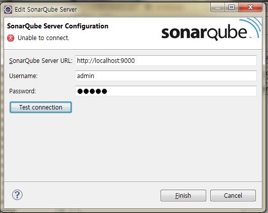 - When you connect to SonarQube server -Open SonarQube server before connecting! - C:\.