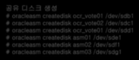createdisk ocr_vote02 /dev/sdc1 # oracleasm