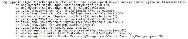 1.1.5.7.2. java.io.filepermission 오류가발생하는경우 [Figure - 25] Java.io.FilePermission 오류 $JAVA_HOME/jre/lib/security/java.