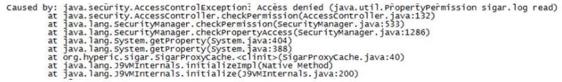 java.util.propertypermission 오류가발생하는경우 [Figure - 26] Java.util.PropertryPermission 오류 $JAVA_HOME/jre/lib/security/java.